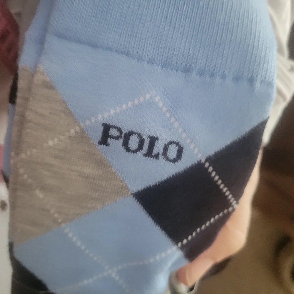 Polo by Ralph Lauren NWT 3 Pack Men's Blue and Gray Argyle‎ Socks Size 10-13